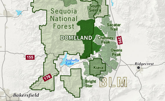 area map of Domeland Wilderness